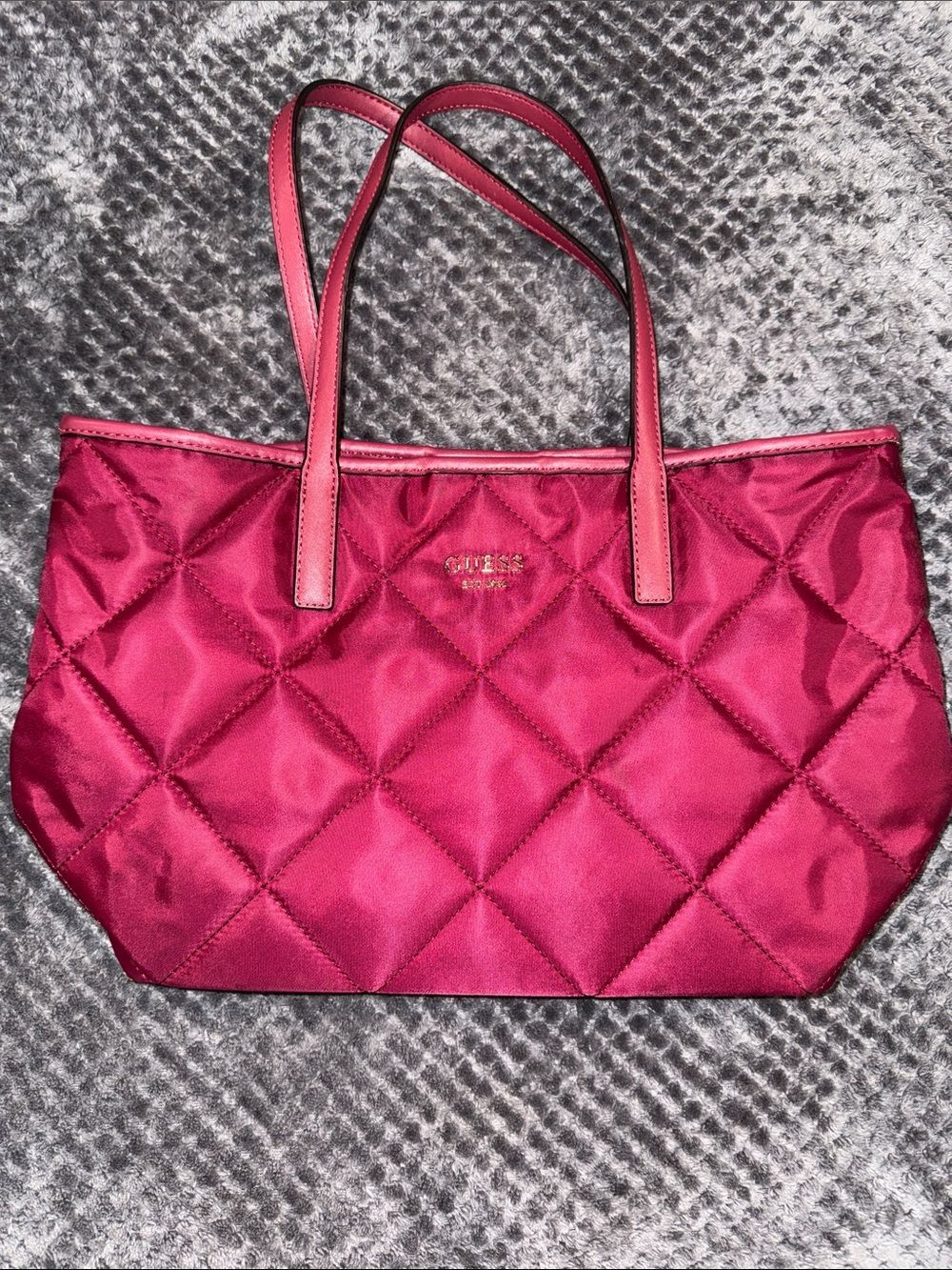 Guess by Marciano Quilted Maroon shoulder Bag
